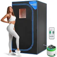 SereneLife sauna - draagbare sauna op ware grootte — Personal Home Spa, met afstandsbediening, opvouwbare stoel, timer