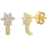 The Jewelry Collection Zilver Verguld Oorknoppen zirkonia 2101447
