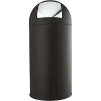 Schäfer Shop Afvalverzamelaar van metaal, met zelfsluitende klep, 40 liter, Ø 360 X H 770 mm, zwart