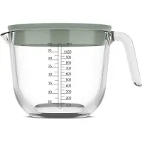 Mepal Glas maatbeker met deksel Chef it - 1 l - Maataanduiding - Vaatwasmachine-. magnetron- en ovenbestendig - Bakspullen - Nordic sage