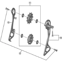 Shimano Ultegra R8000 Gs 11s Exterior Pulley Carrier Leg Zwart