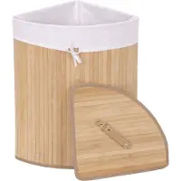 MCW Hoekwasmand -C21, Wasbox wasmand, bamboe 61x48x35cm 50l ~ natuurlijke kleur