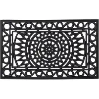 Relaxdays deurmat rubber - 45 x 75 cm - gang en hal - antislip - ornamenten - binnen en buiten