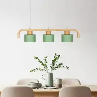 LumenXL Hanglamp 3-lichts met hout groen - Rosie