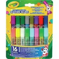 Crayola - 16 Glitterlijmtubes - Afwasbaar van huid en kleding