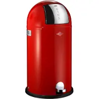 Wesco Kickboy Afvalemmer| Pedaalemmer | 40 Liter | Metaal - Rood | Prullenbak - Made in Germany