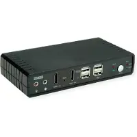 Roline KVM-audioswitch dual head HDMI 4K60, 1 gebruiker - 2 PC