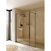 Riho Define 400 Inloopdouche Met Profiel 160cm - Gunmetal - Gehard Glas - Douche, Douchewanden, Inloopdouche, Vaste Wand Met Zijwand - 8720702249546