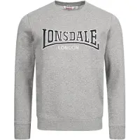 Lonsdale Sweatshirt 'Berger LP181' nachtblauw / grijs gemêleerd / wit