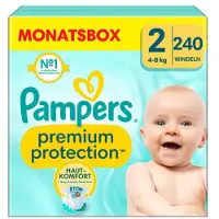 Pampers Premium Protection , New Baby maat 2 Mini, 4-8kg, maandelijkse doos (1x 240 luiers)