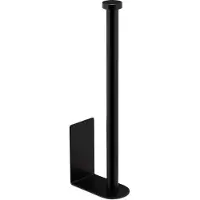 Relaxdays toiletrolhouder zelfklevend - hangend - muur - 2 rollen - rvs - zonder boren - zwart