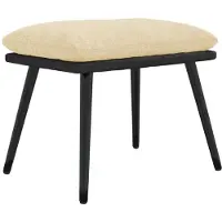 vidaXL Voetenbank 45x29,5x35 cm stof en kunstleer crèmekleurig