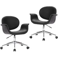 vidaXL Eetkamerstoelen draaibaar 4 st kunstleer zwart