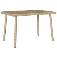 vidaXL Tuin salontafel rechthoekig 80x40x37 cm poly rattan beige
