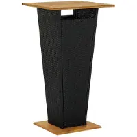vidaXL Bartafel, zwart, 60x60x110 cm, polyrotan en massief acaciahout