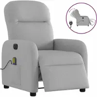 vidaXL Massagestoel elektrisch verstelbaar stof wolk grijs