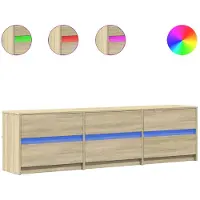 vidaXL Tv-meubel met LED 180x34x50 cm bewerkt hout sonoma eikenkleurig