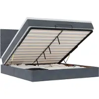 vidaXL Ottoman bed met matrassen en LED's 180x200cm fluweel