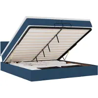 vidaXL Ottoman bed met matras 200x200 cm stof blauw