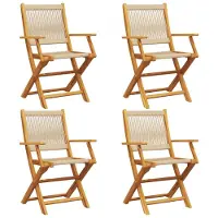 vidaXL Tuinstoelen 6 st inklapbaar massief acaciahout beige