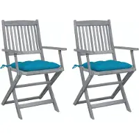 vidaXL Tuinstoelen 6 st inklapbaar met kussens massief acaciahout