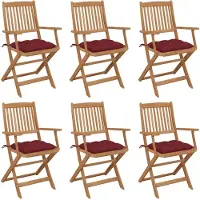 vidaXL Tuinstoelen 8 st inklapbaar met kussens massief acaciahout