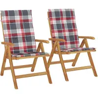 vidaXL Tuinstoelen 6 st verstelbaar met kussens massief teakhout