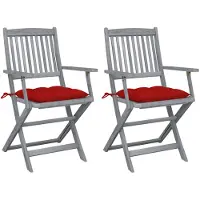 vidaXL Tuinstoelen 8 st inklapbaar met kussens massief acaciahout