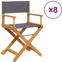 vidaXL Tuinstoelen 8 st inklapbaar stof donkergrijs