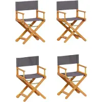 vidaXL Tuinstoelen 6 st inklapbaar stof donkergrijs