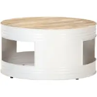 vidaXL Salontafel 68x68x36 cm massief mangohout wit