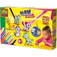 SES Creative - Blow Airbrush Pens - Safari Dieren - Knutselen Meisjes - 6 Pennen en Dieren - Herbruikbaar - Vanaf 5 jaar