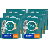 Purina One Senior - Kattenbrokjes - Kip & Volkoren Granen - 6 x 1.5 kg