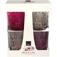 Royal Leerdam - Starla Match & Color - Waterglazen set - 4 delig - 35 cl - Roze - Glazen - Waterglas