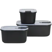 Mepal EasyClip set vershouddozen 3-delig (2x700 ml + 1500 ml) - Nordic black - Vershoudbakjes - Diepvriesbakje - Vershoudbakjes