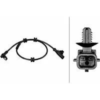Hella Sensorsensor voor wieltoerental, achteras, Hall-sensor, , geschikt voor o.a. FORD B-MAX