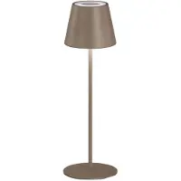 FHL Easy! Buitenlamp tafellamp dimbaar met touch tuinlamp tafellamp balkonlamp grijs bruin, RGB kleurverandering, 2W 270lm warm wit, DxH 12 x 38 cm