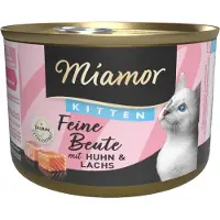 Miamor Fijne Prooi Kattenvoer 12 x 185 g - Kitten Kip & Zalm