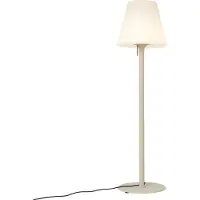 QAZQA Moderne buiten vloerlamp beige met witte kap IP44 - Big Virginia