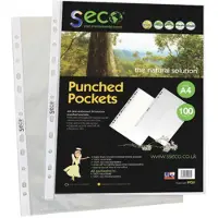 SECO insteekmap - A4 - 11-gaats - PP 50 micron - transparant - 100 stuks - milieuvriendelijk - SE-PP50