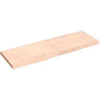 vidaXL Wandschap 120x40x(2-4) cm onbehandeld massief eikenhout