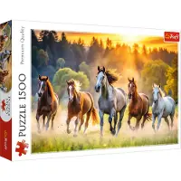 Trefl puzzel 1500 stukjes wilde paarden FSC karton duurzaam speelgoed.