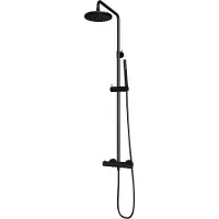 Brauer Carving Stortdoucheset - Hoofddouche 20cm - Staafhanddouche - Mat Zwart - Messing - Kranen, Douchekranen, Douchesets, Opbouw Douchesets, - Kranen, Douchekranen, Douchesets, Opbouw douchesets,