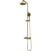 Brauer Gold Carving opbouw regendouche met 20cm douchekop en 3 standen handdouche geborsteld messing PVD