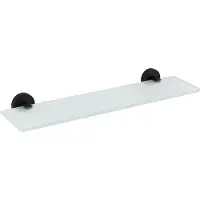 Wenko Glazen Planchet Bosio RVS zwart mat 47cm breed - Planchet badkamer - Glasplank
