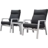 AVH-Collectie Set van 8 New Valley stapelbare tuinstoelen antraciet aluminium