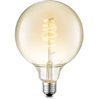 Home Sweet Home Edison Vintage LED filament lichtbron Globe - Amber - G125 Spiraal - Retro LED lamp - 12.5/12.5/17cm - geschikt voor E27 fitting - Dimbaar - 4W 280lm 2700K - warm wit licht