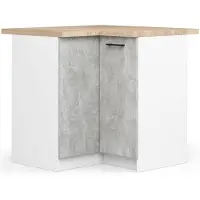 Akord Hoek Keukenkast modulaire OLIWIA S90/90 / Onderkast / Furniture Factory / Wit – Beton Grijs / 90 x 85 x 46 cm