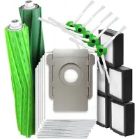 DParts vervangingsset geschikt voor iRobot Roomba i3+ i4+ i5+ i6+ i7+ i8+ j7+ - 6 stofzuigerzakken - 5 HEPA filters - 2 rubberen borstels - 5 zijborstels - clean base zakken