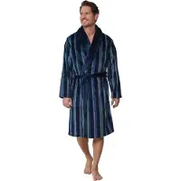 Pastunette Fleece gestreepte heren badjas | Maat S